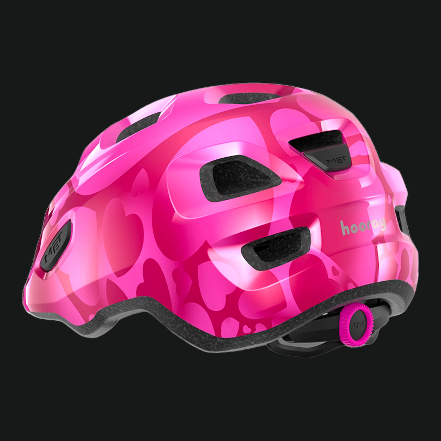 MET CASCO HOORAY BAMBINO KID ROSA CON CUORI
