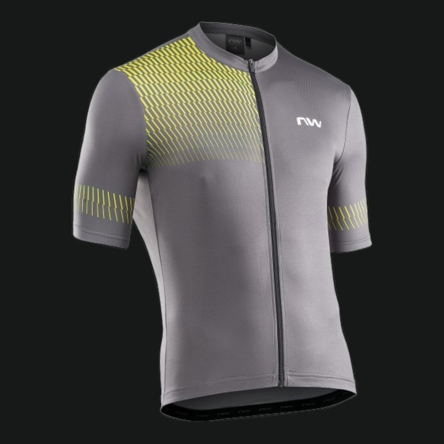 NORTHWAVE MAGLIA ORIGIN JERSEY UOMO MAN NERO GRIGIO SCURO GIALLO FLUO