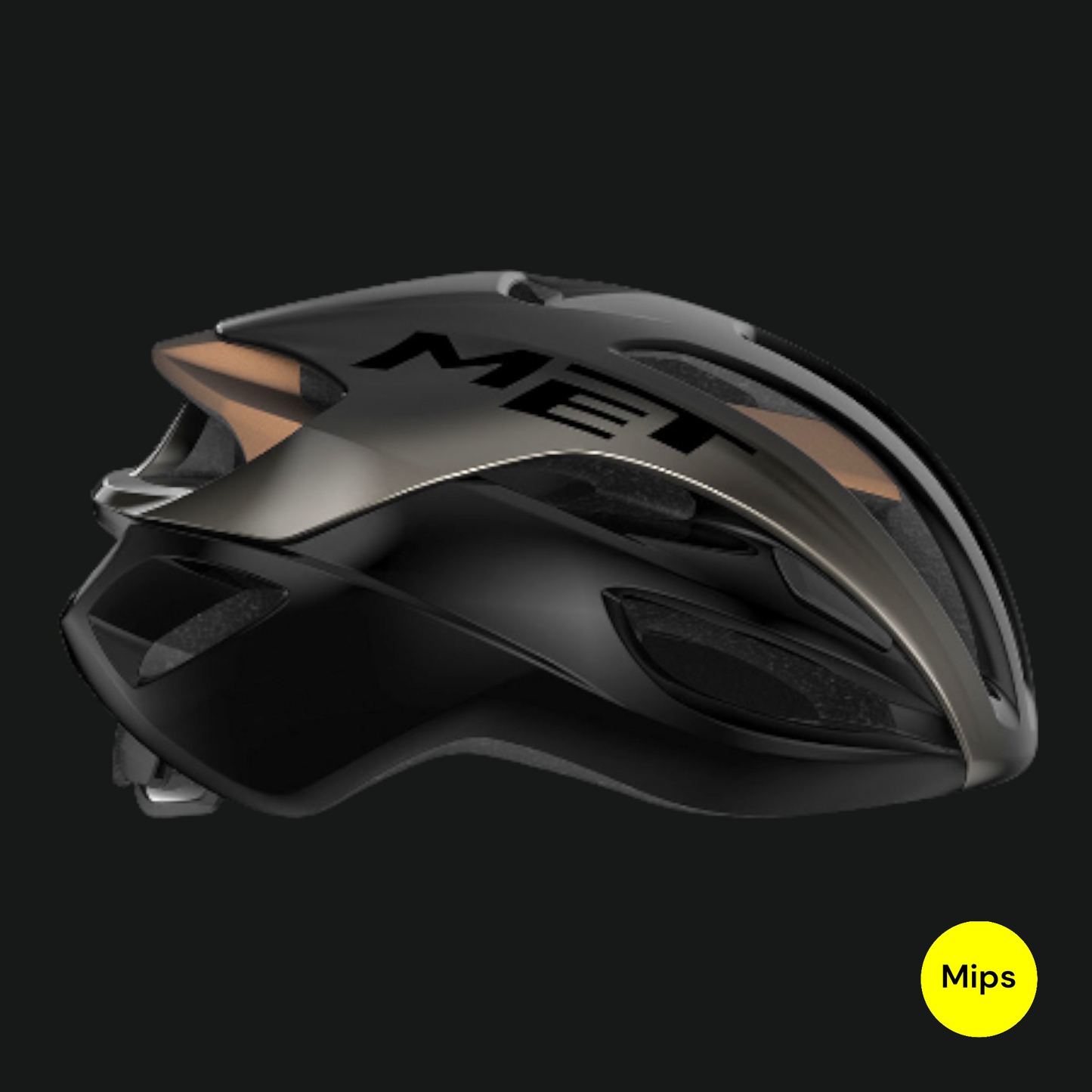 MET CASCO RIVALE MIPS TITANIO METALLIZZATO OPACO