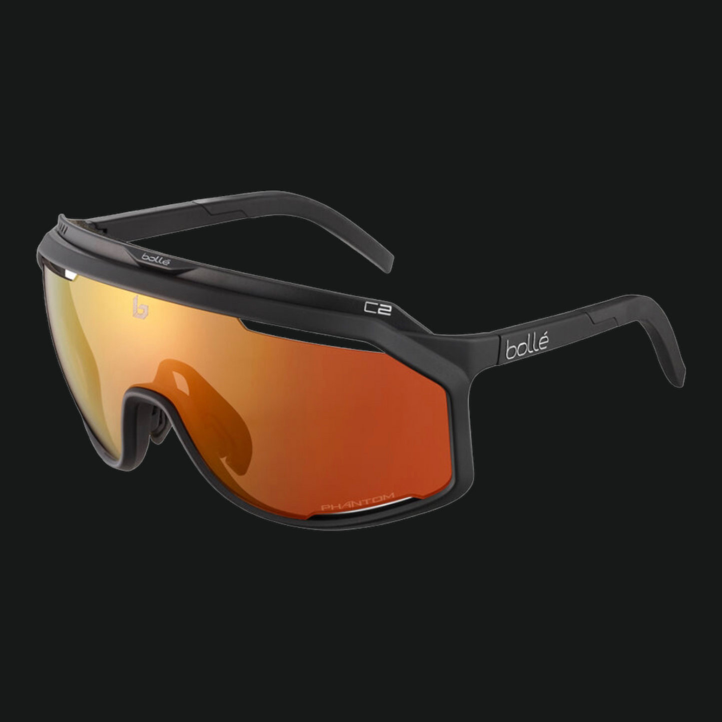 BOLLE' OCCHIALI DA SOLE CHRONOSHIELD MATTE BLACK PHANTOM BROWN RED LENS