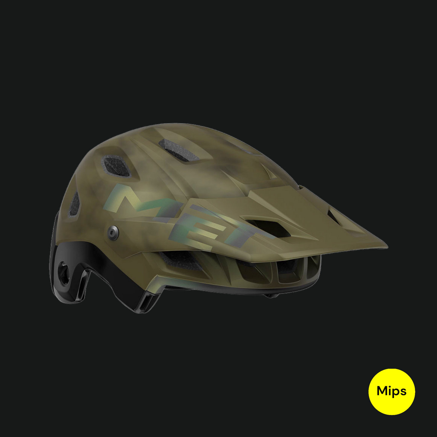 MET PARACHUTE MCR CASCO MIPS ENDURO TRAIL MTB KIWI IRIDESCENTE OPACO