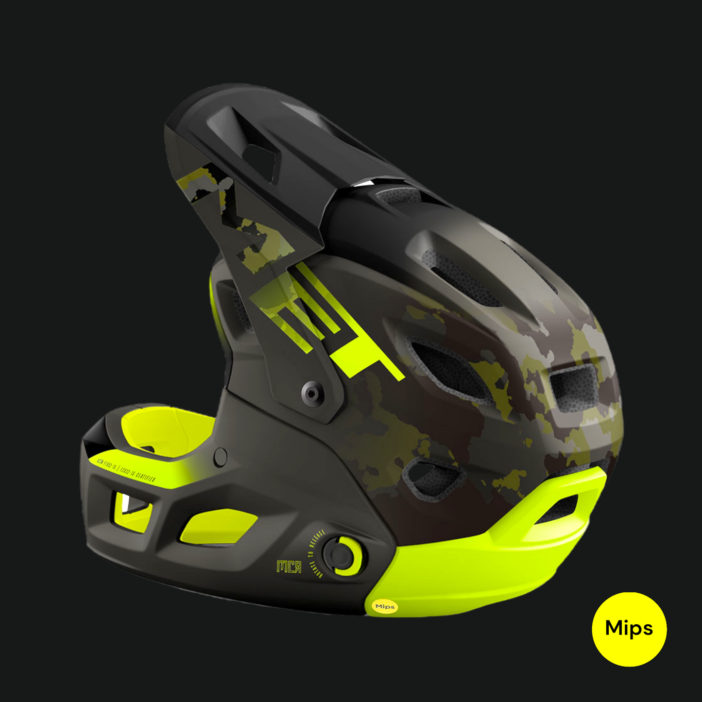 MET PARACHUTE MCR CASCO MIPS ENDURO TRAIL MTB CAMO VERDE LIME