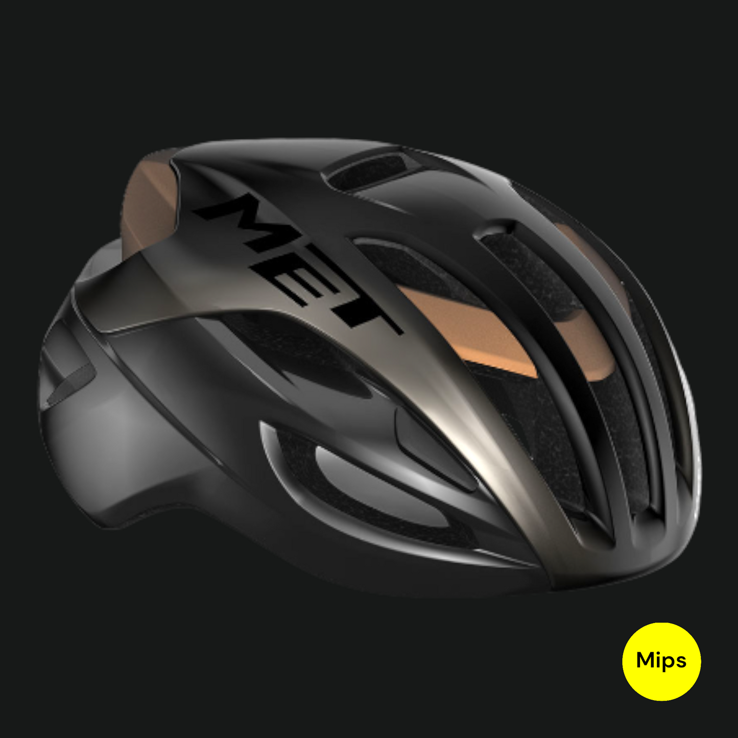MET CASCO RIVALE MIPS TITANIO METALLIZZATO OPACO