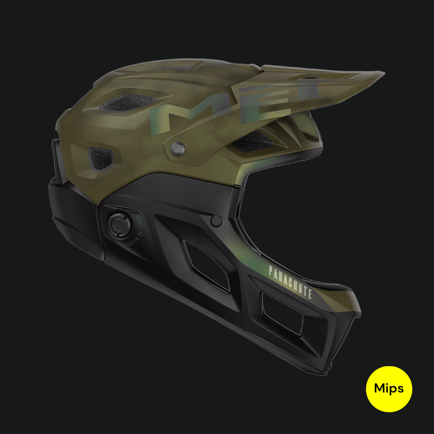 MET PARACHUTE MCR CASCO MIPS ENDURO TRAIL MTB KIWI IRIDESCENTE OPACO